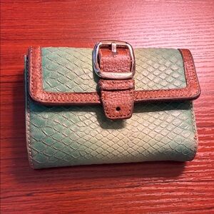 Sharif Green and Brown Textured Wallet